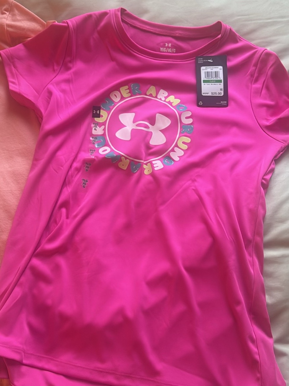 Under Armour Bright Pink Girls' Tech Logo Tee